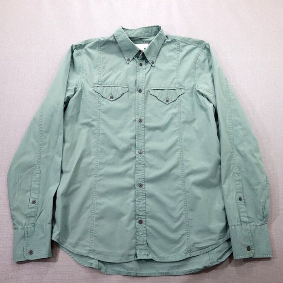 Diesel Tops - Vintage Diesel Womens Shirt Large Button Up Embroidered Back Green